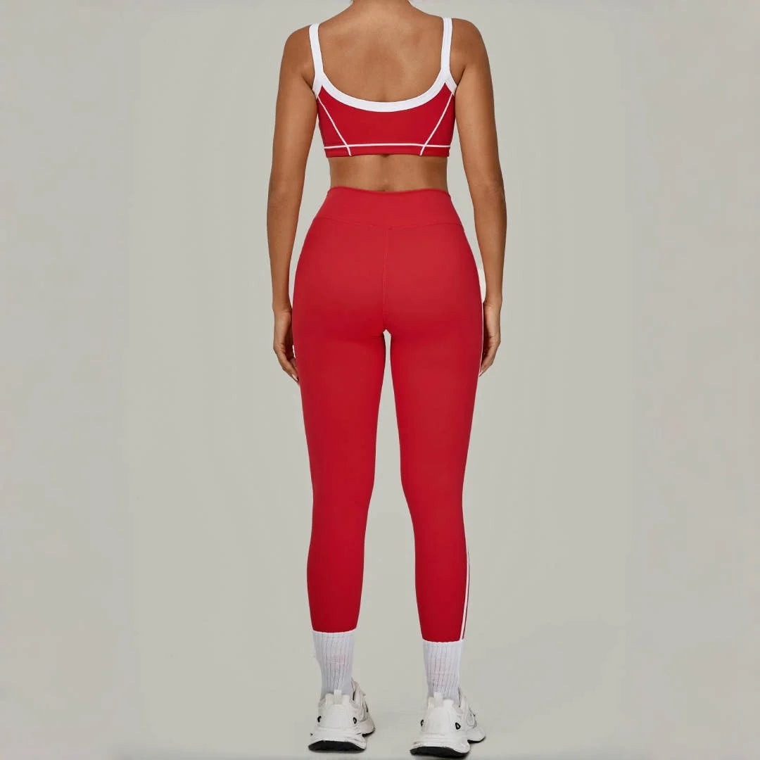 High Waist Peach Hip Leggings Set