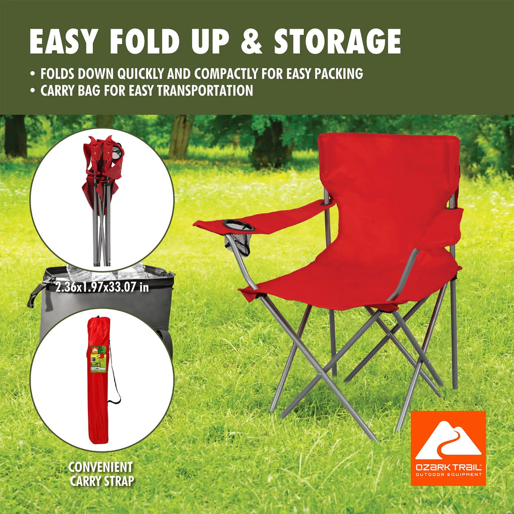 Folding Camp Chair with Cup Holder