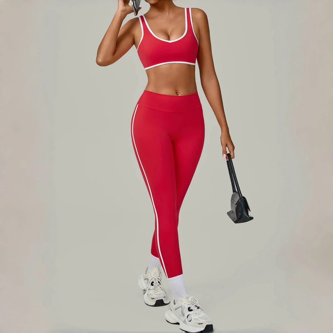 High Waist Peach Hip Leggings Set