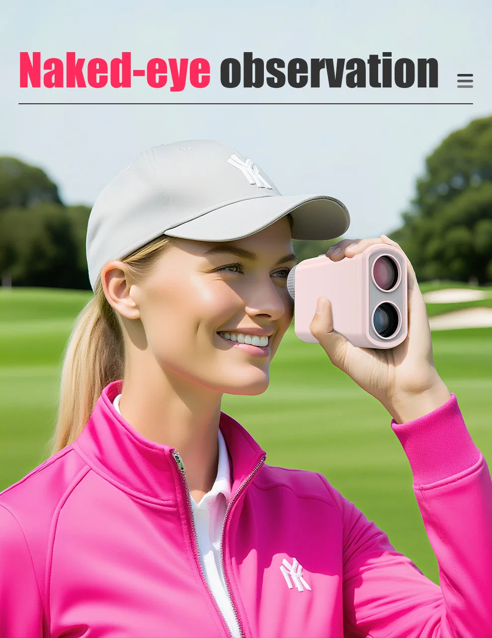 Pink Golf Rangefinder 1200 Yards with Slope