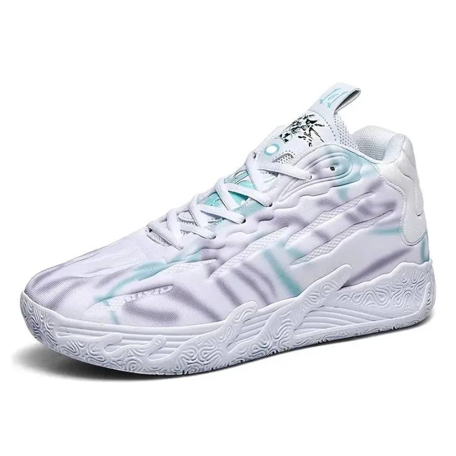 Low-Top Basketball Sneakers with Wavy Sole