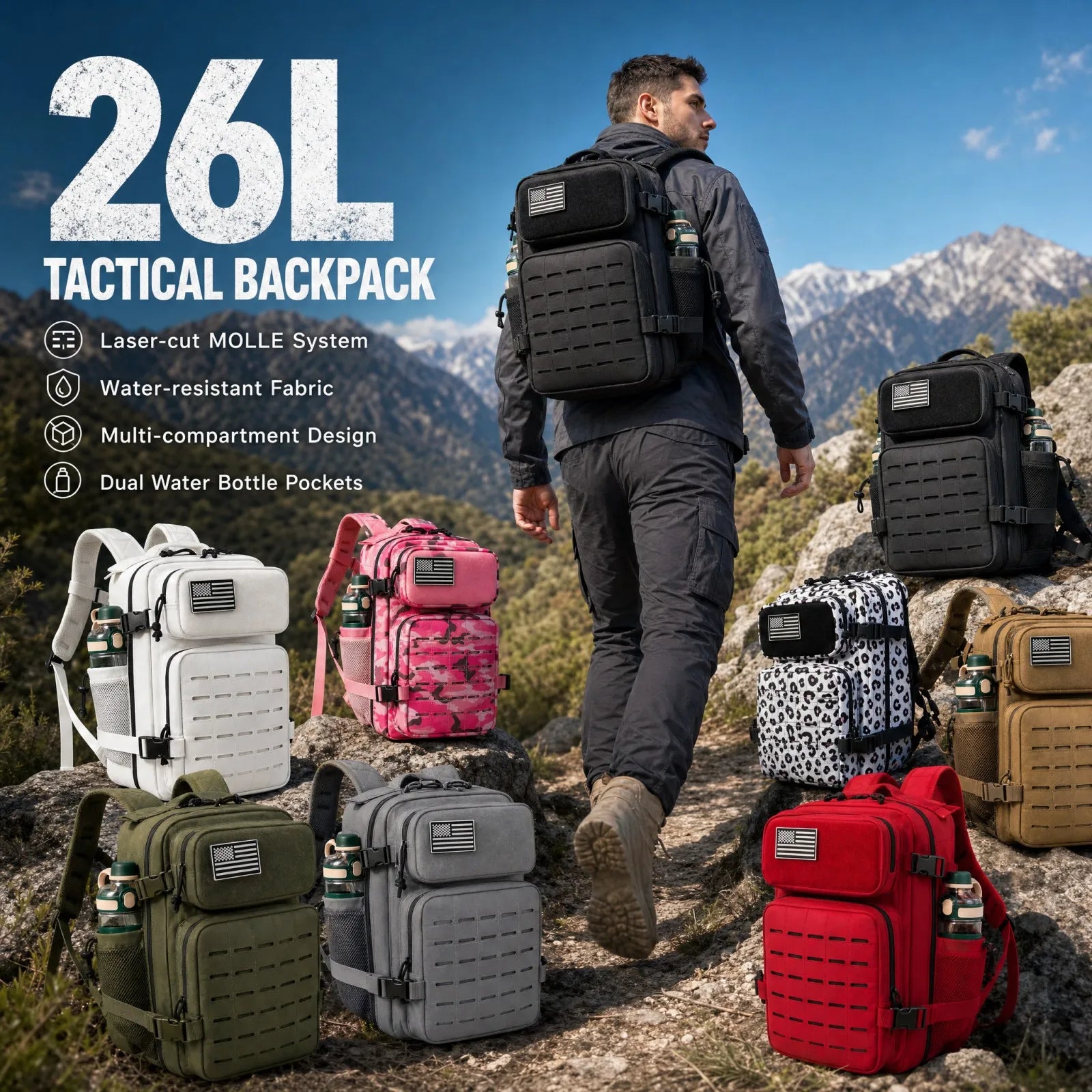 26L Tactical Backpack Men Women