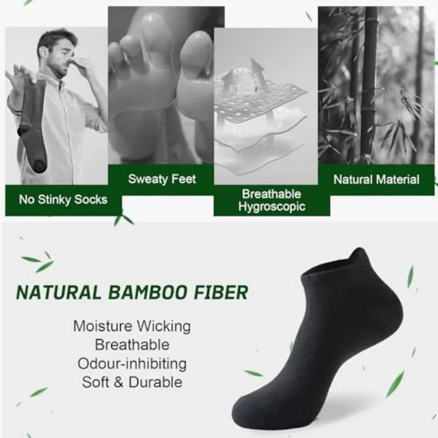 6 Pr Bamboo Rayon Ankle Socks for Men