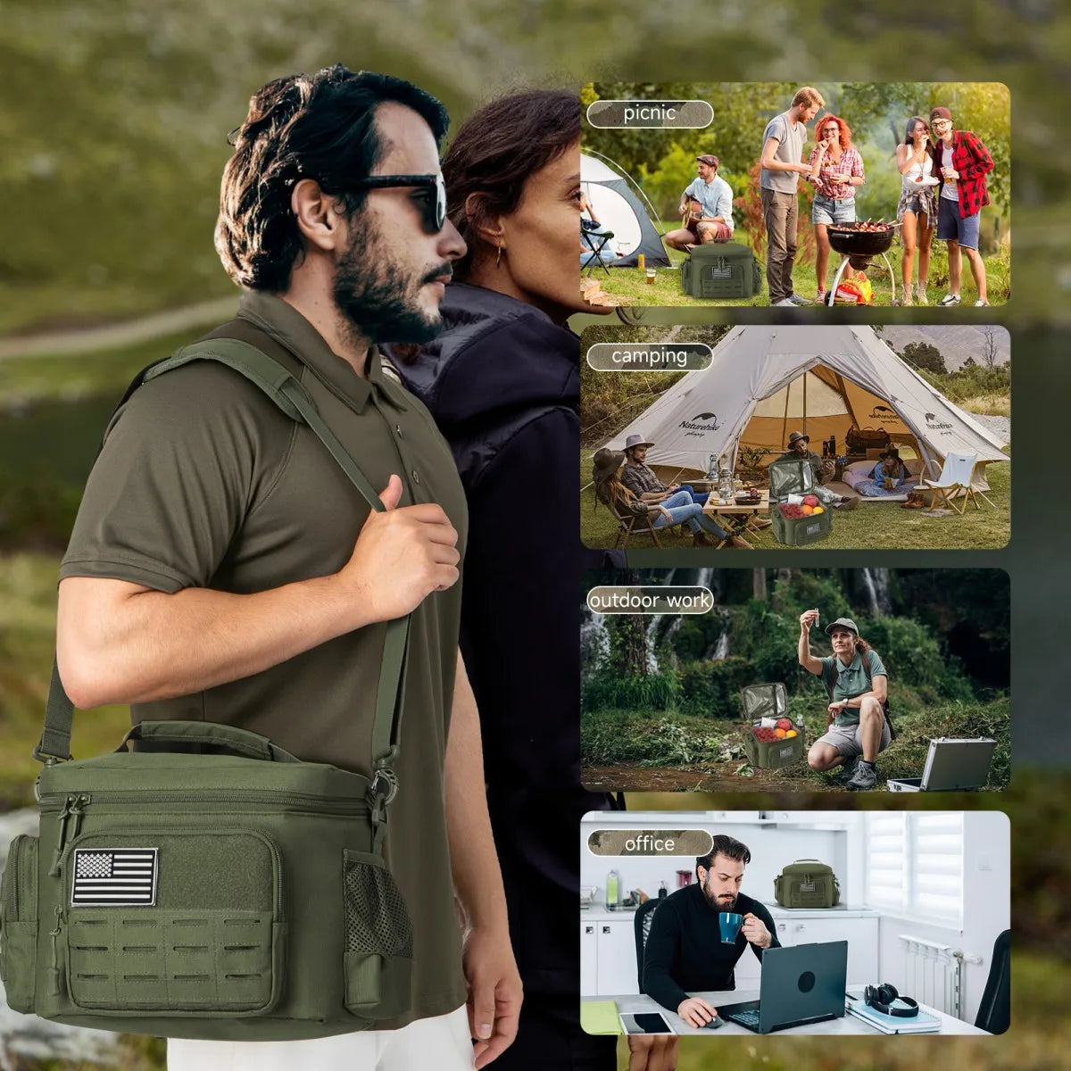Thermal Cooler Bag Meal Camping Picnic