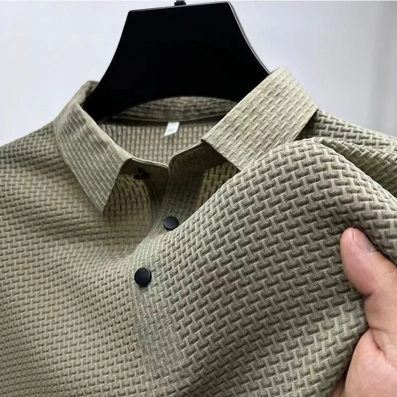 Men's Bone Flower Solid Color Polo Shirt