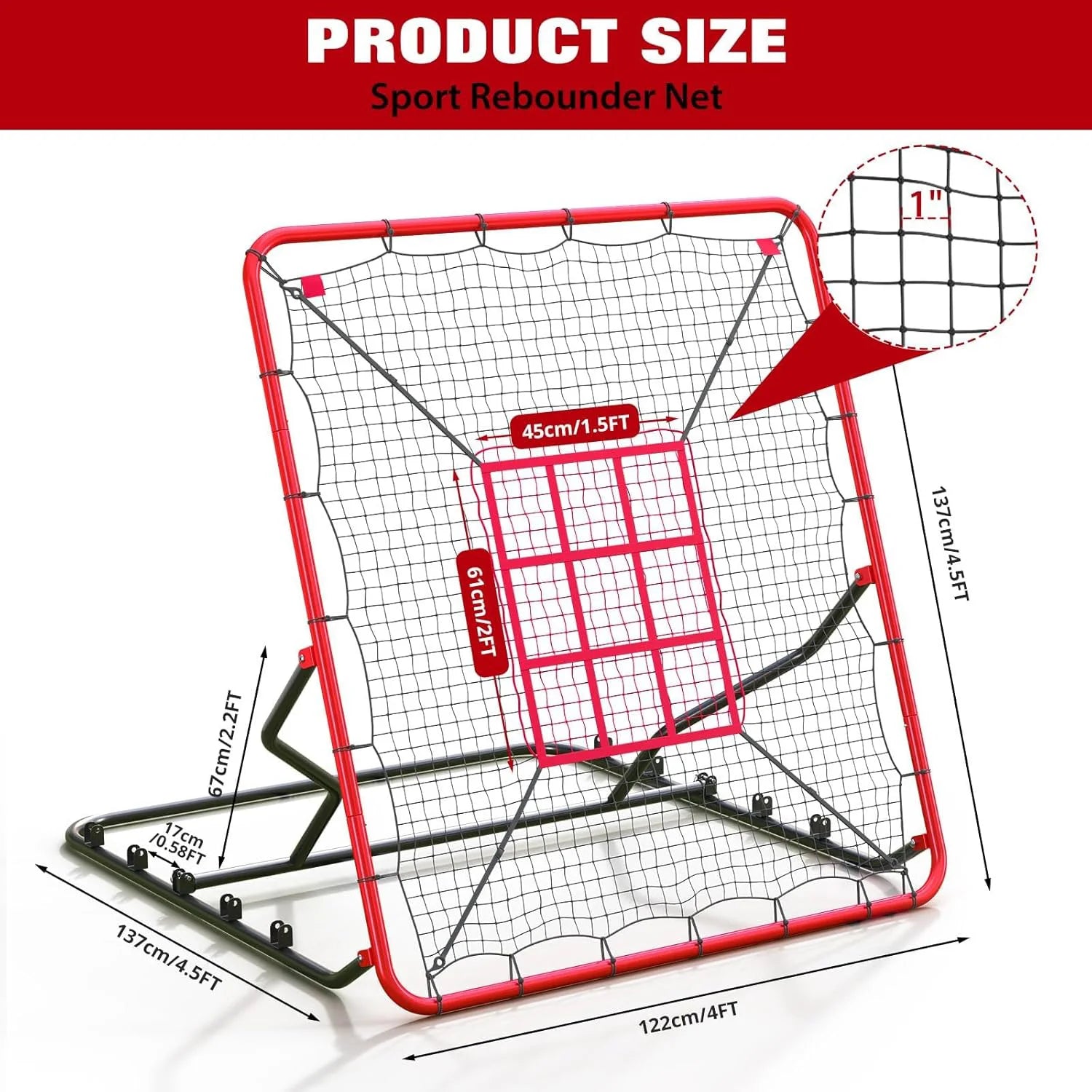 4x4.5 Ft Baseball Rebounder Net
