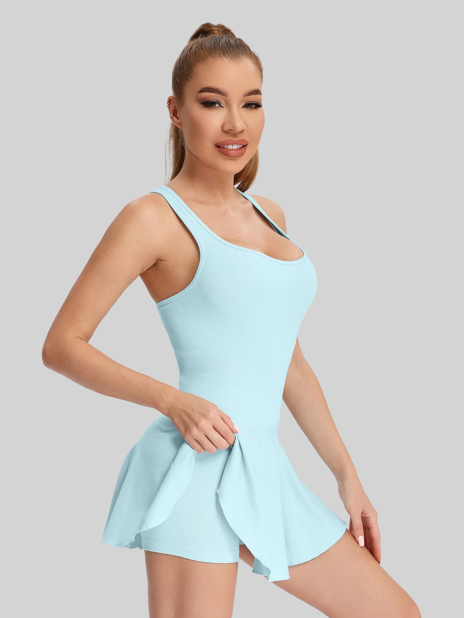 Halter Neck Collar Tennis Dress