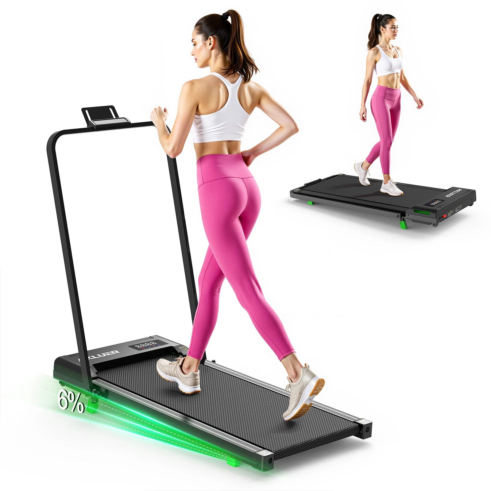 2.5HP Walking Pad Treadmill 330lbs Capacity