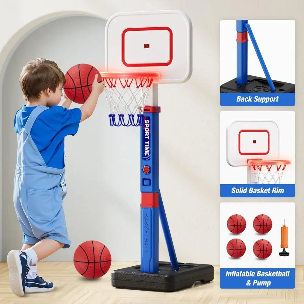 Height-Adjustable 55 Toddler Basketball Hoop