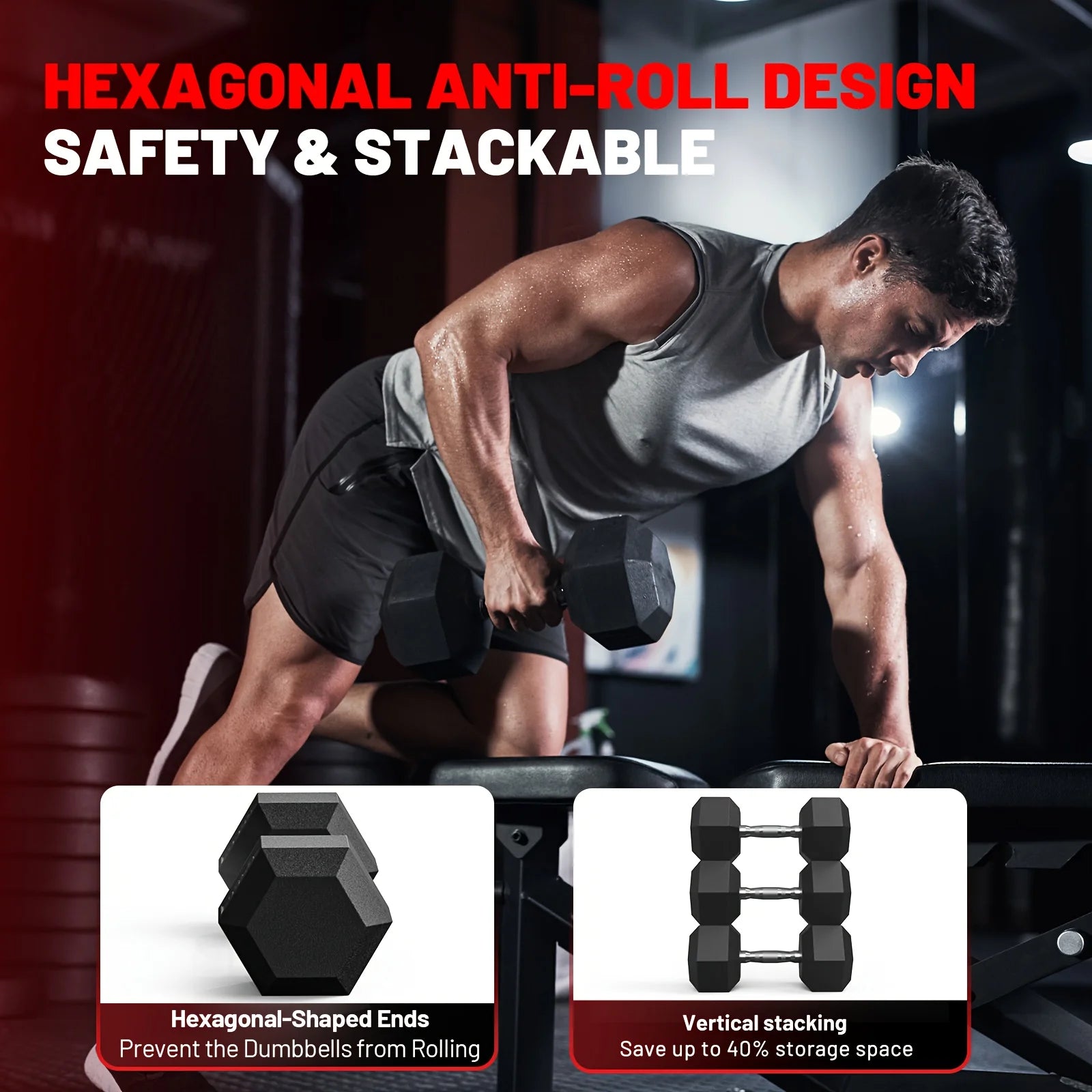 40-355LB HEX Dumbbell Set