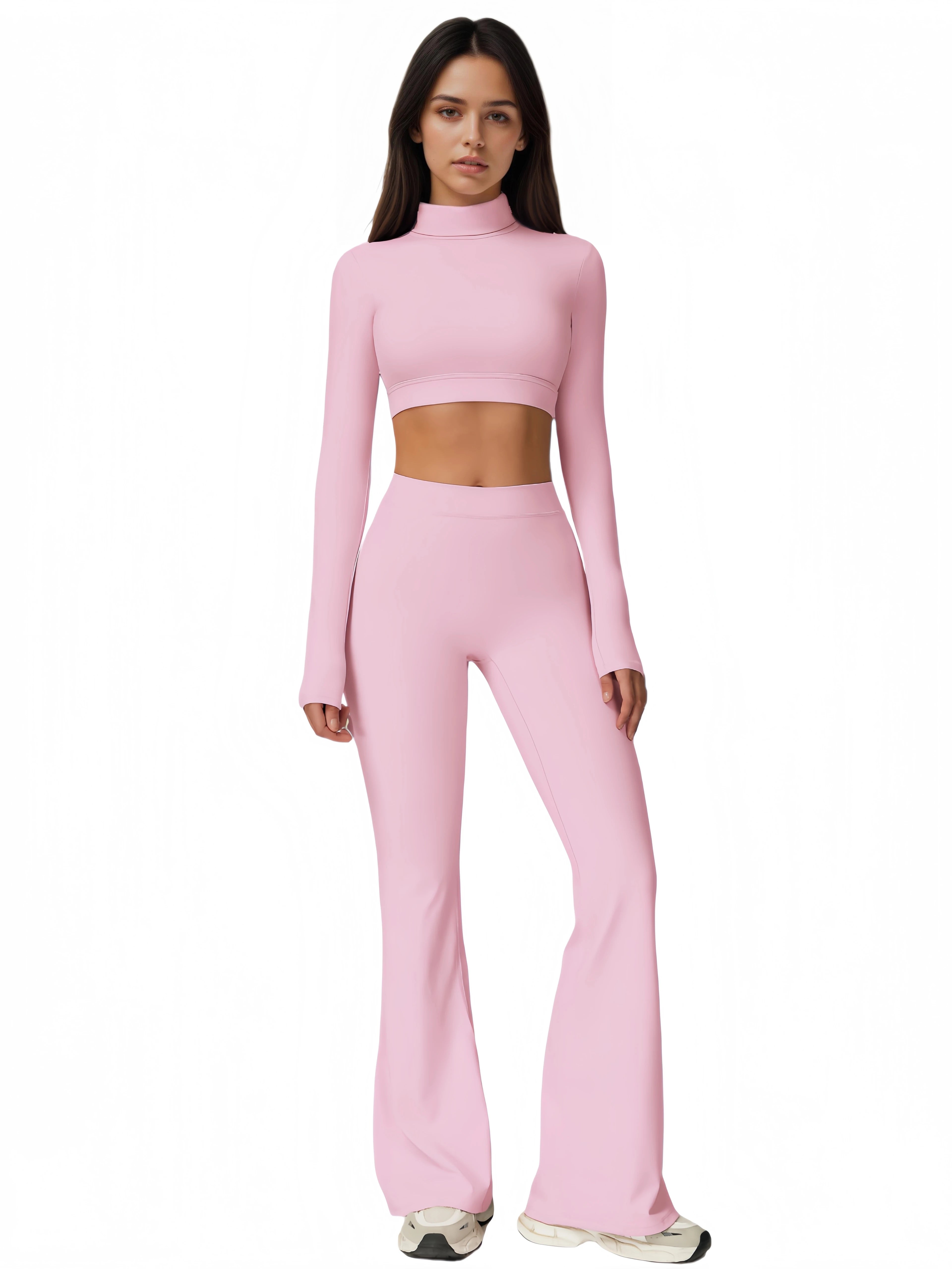 Women's High-Neck Long-Sleeve Yoga Set
