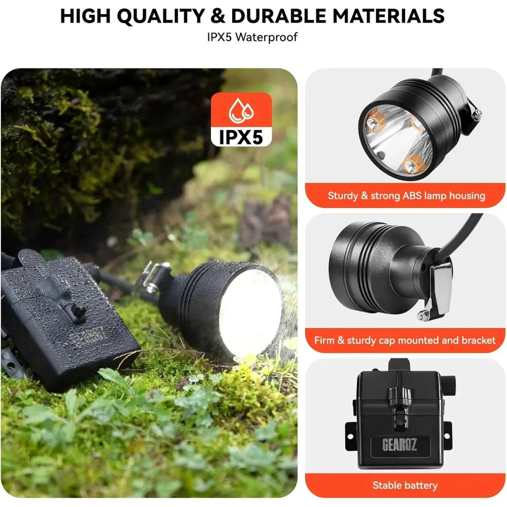 Hunting Headlamp with Camo Hat