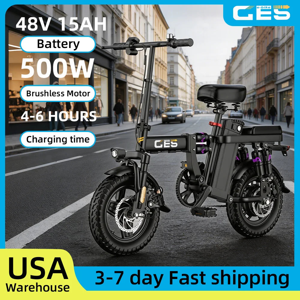48V 15AH Battery EBike 30+MPH