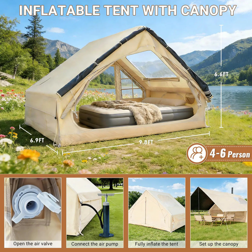 Inflatable Glamping Tent With Canopy