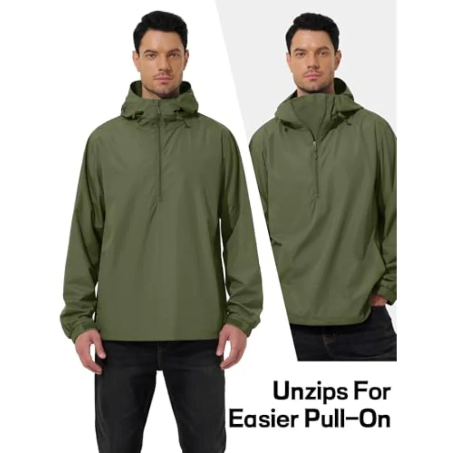 Men's Pullover Rain Jacket Waterproof