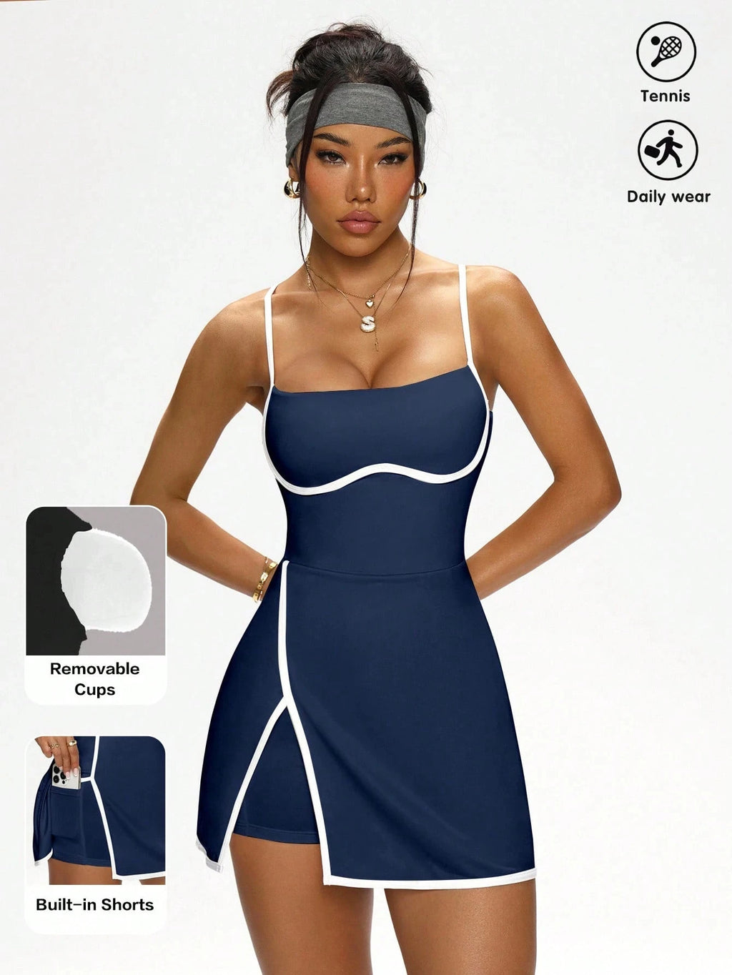 Navy Blue Women's Tennis Skirt