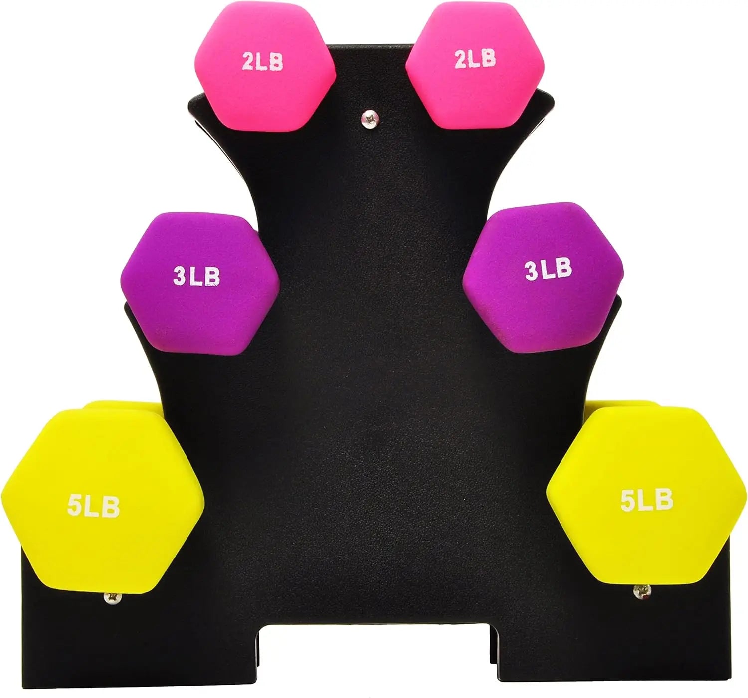 6-Piece Neoprene Dumbbell Set with Stand