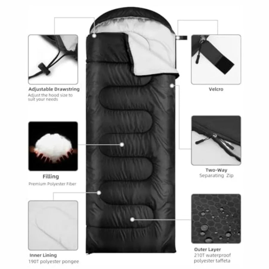 Sleeping Bags for Adults Backpacking Lightweight Waterproof