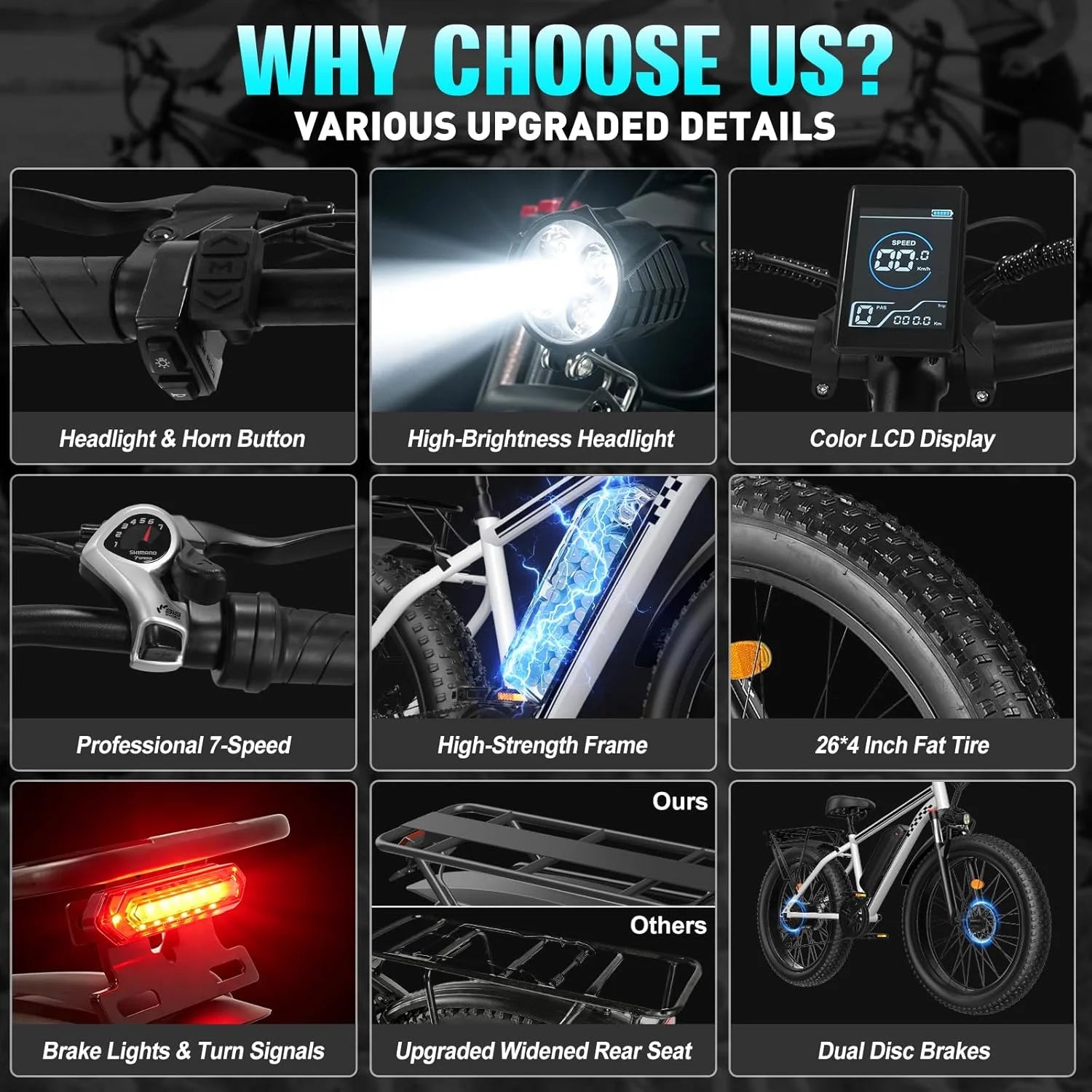 1500W Mountain Ebike 26x4 Inch
