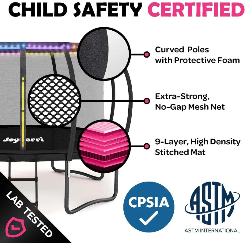 Certified Outdoor Trampoline 8-16FT