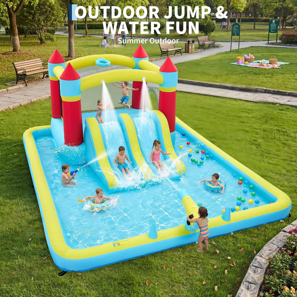 7-in-1 Indoor Outdoor Water Park Splash Pool