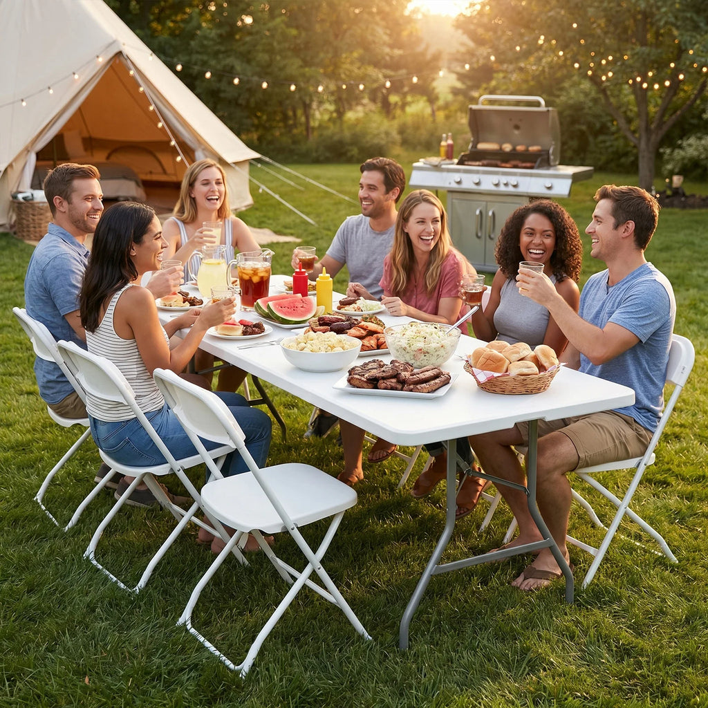 4/6/8 FT Portable Folding Table