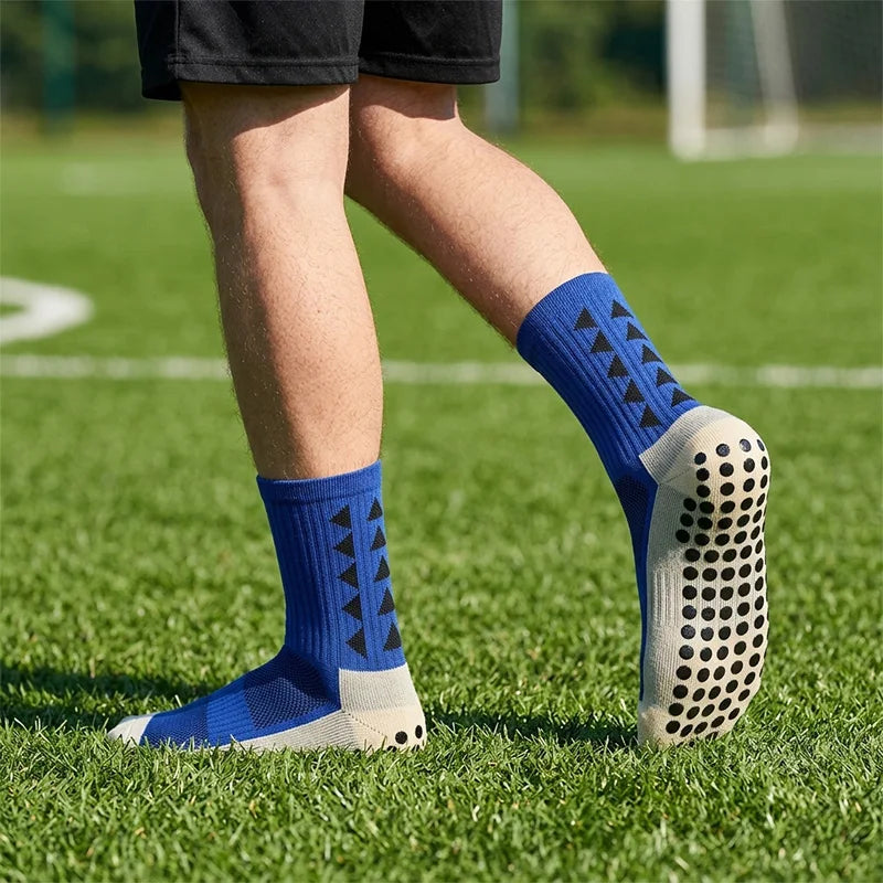 5 Pairs Mid-Calf Anti Slip Soccer Grip Socks