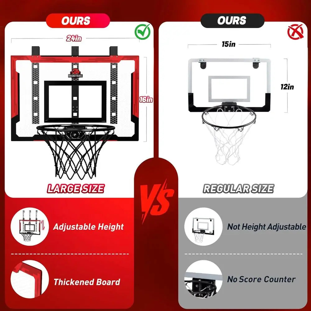 24 x 16 Adjustable Height Indoor Basketball Hoop