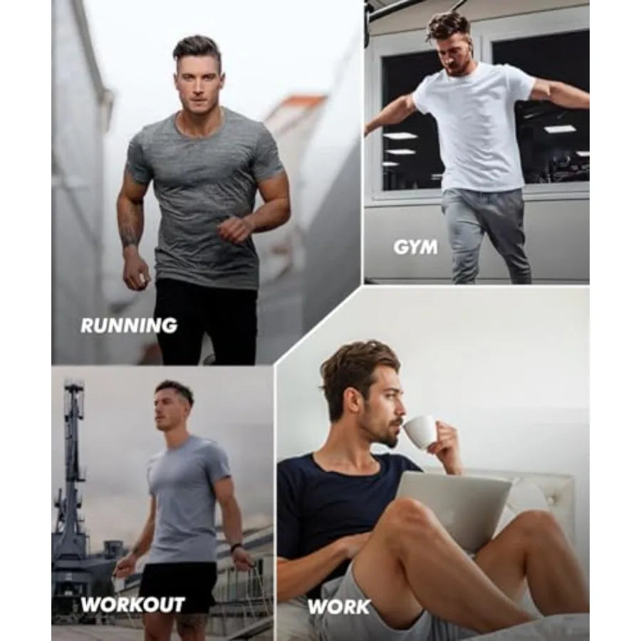 5 Pack Workout Shirts for Men