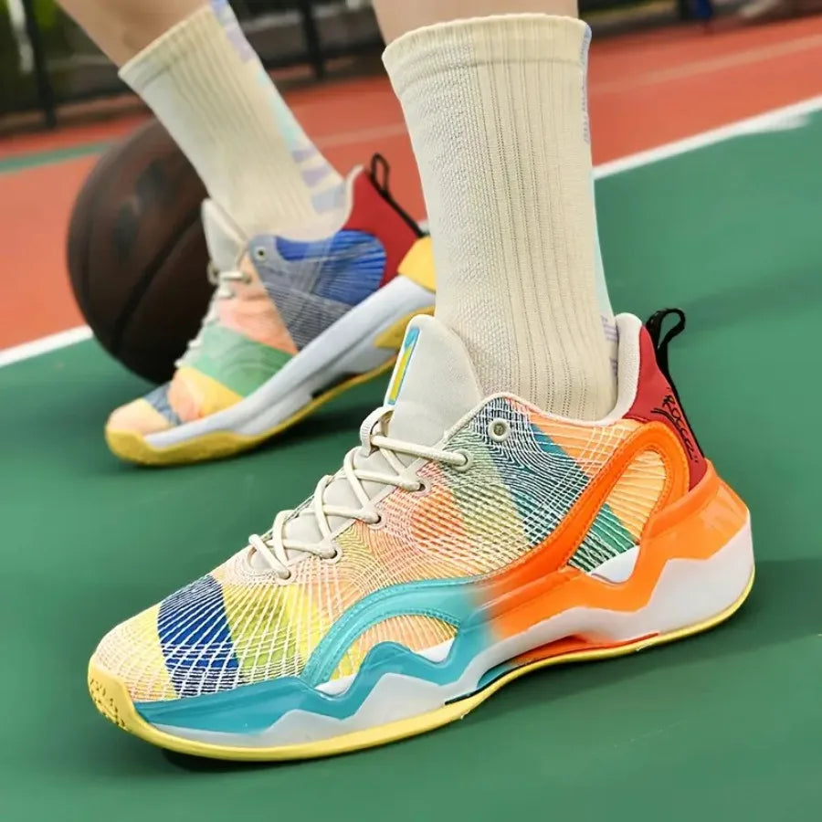 Rainbow Gradient Basketball Shoes for Men