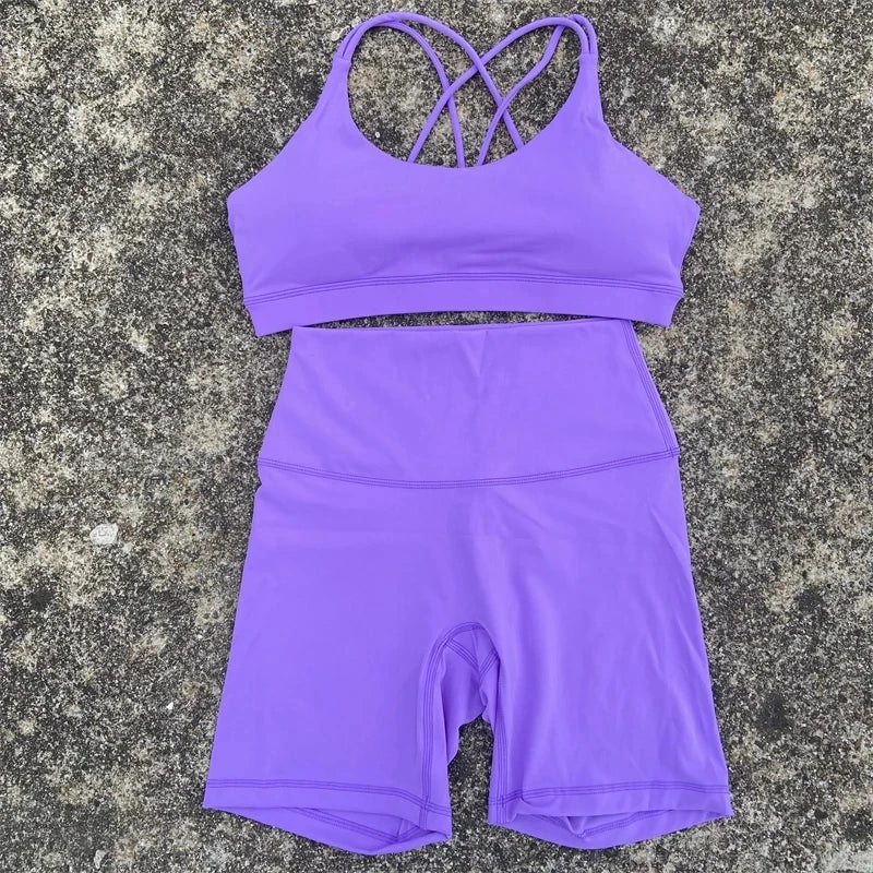 Women Gym Yoga Short Cycling Set