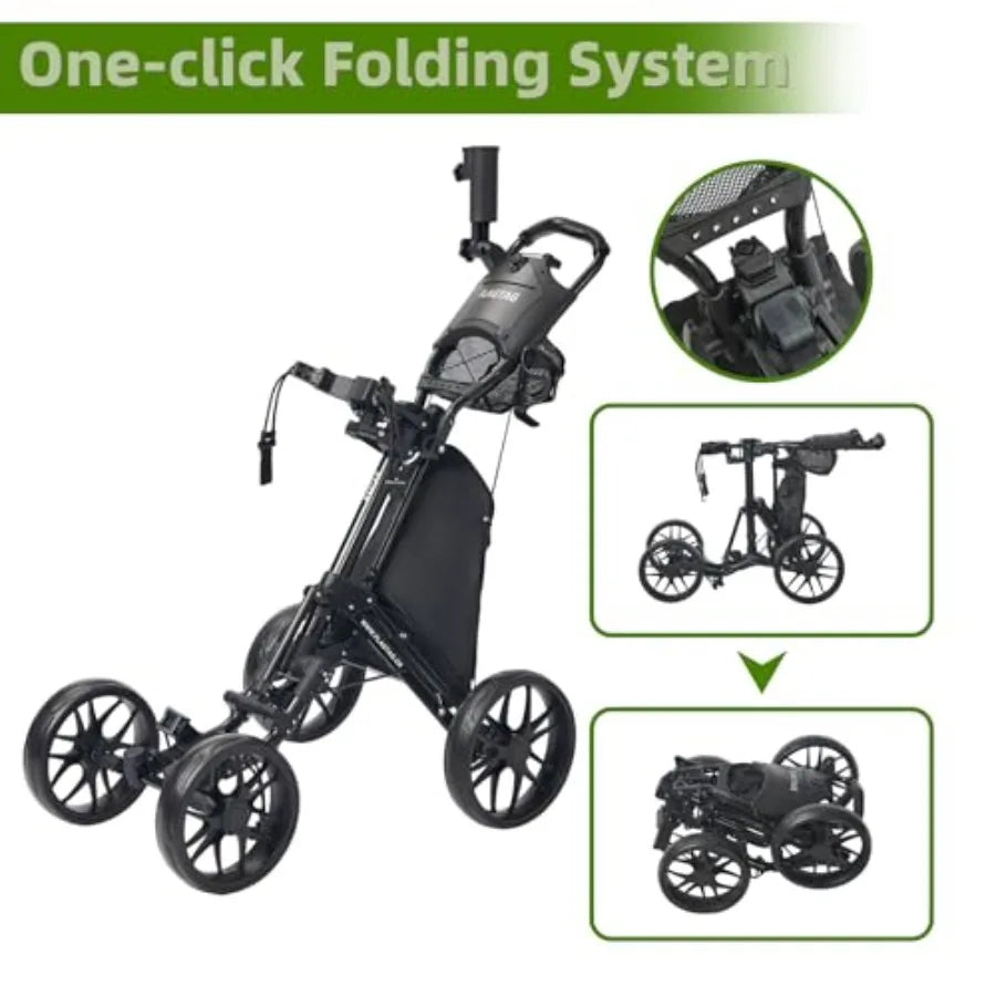 Golf Push Cart 4-Wheels, Folding
