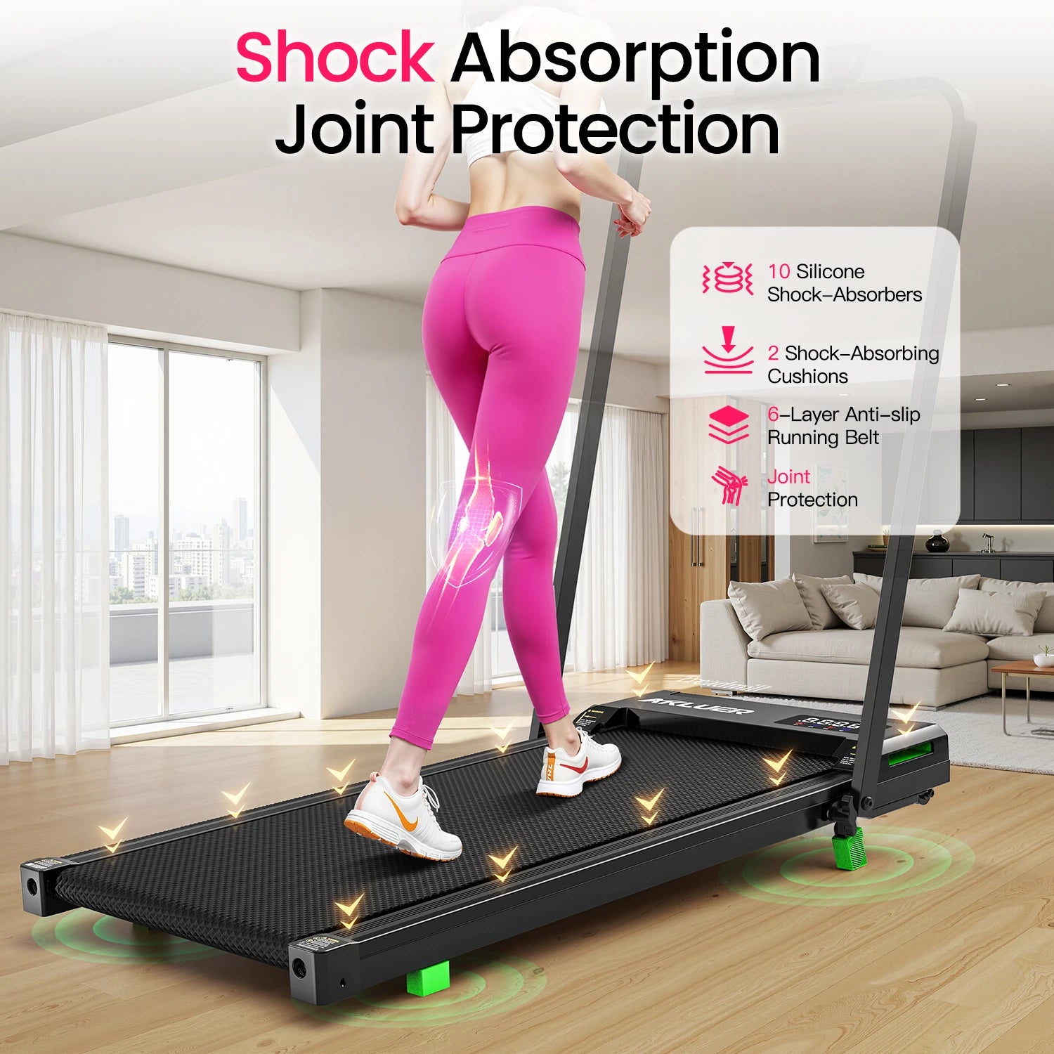 2.5HP Walking Pad Treadmill 330lbs Capacity