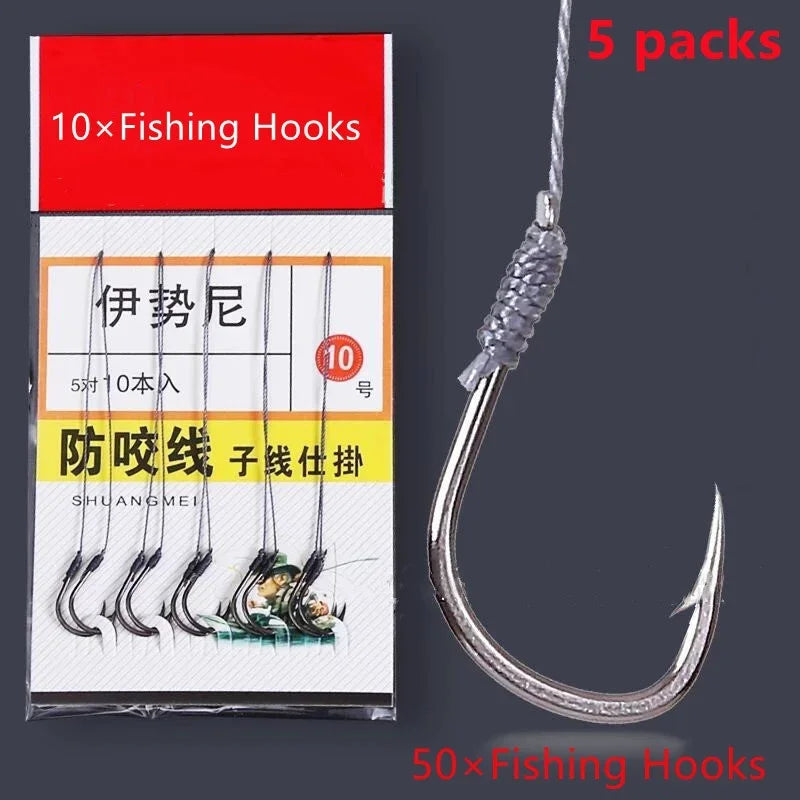 5Pack/50 Fishing  Hooks