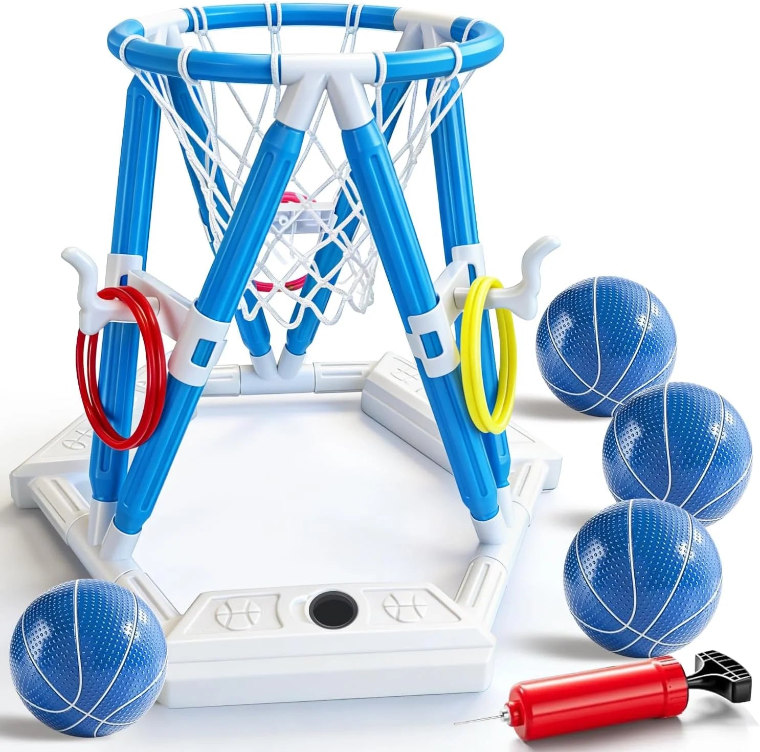 2-in-1 Pool Basketball Hoop & Ring Games