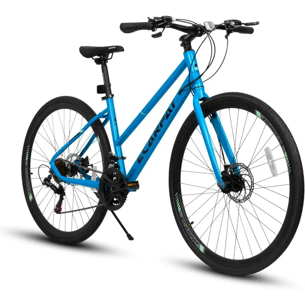 700C Steel Hybrid Road Bike, 21-Speed