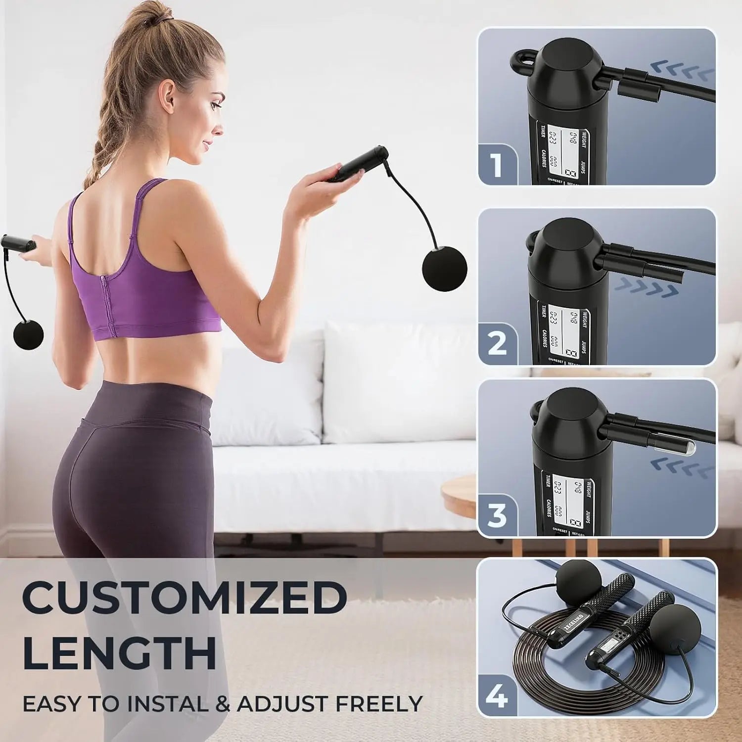 Smart LED Jump Rope with Counter
