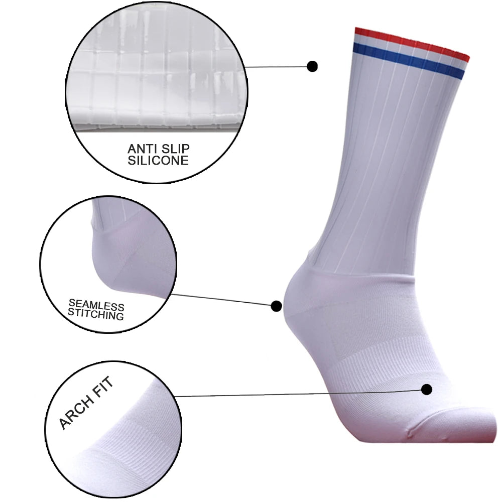 Striped Cycling Socks Non-Slip