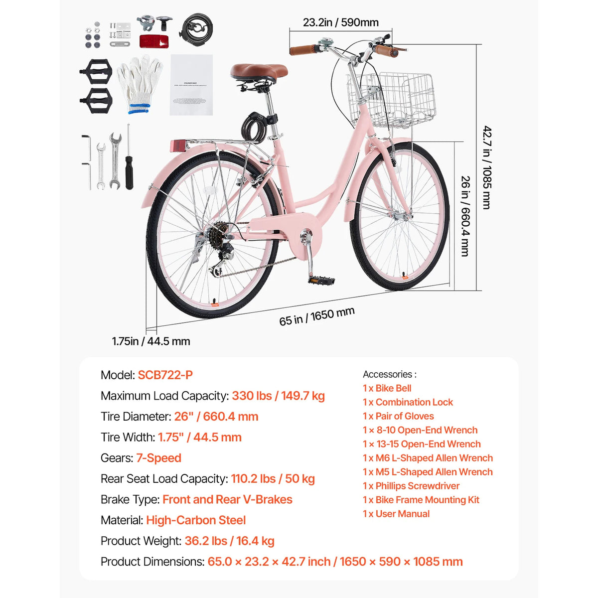 Cruiser Bike 24/26Inch