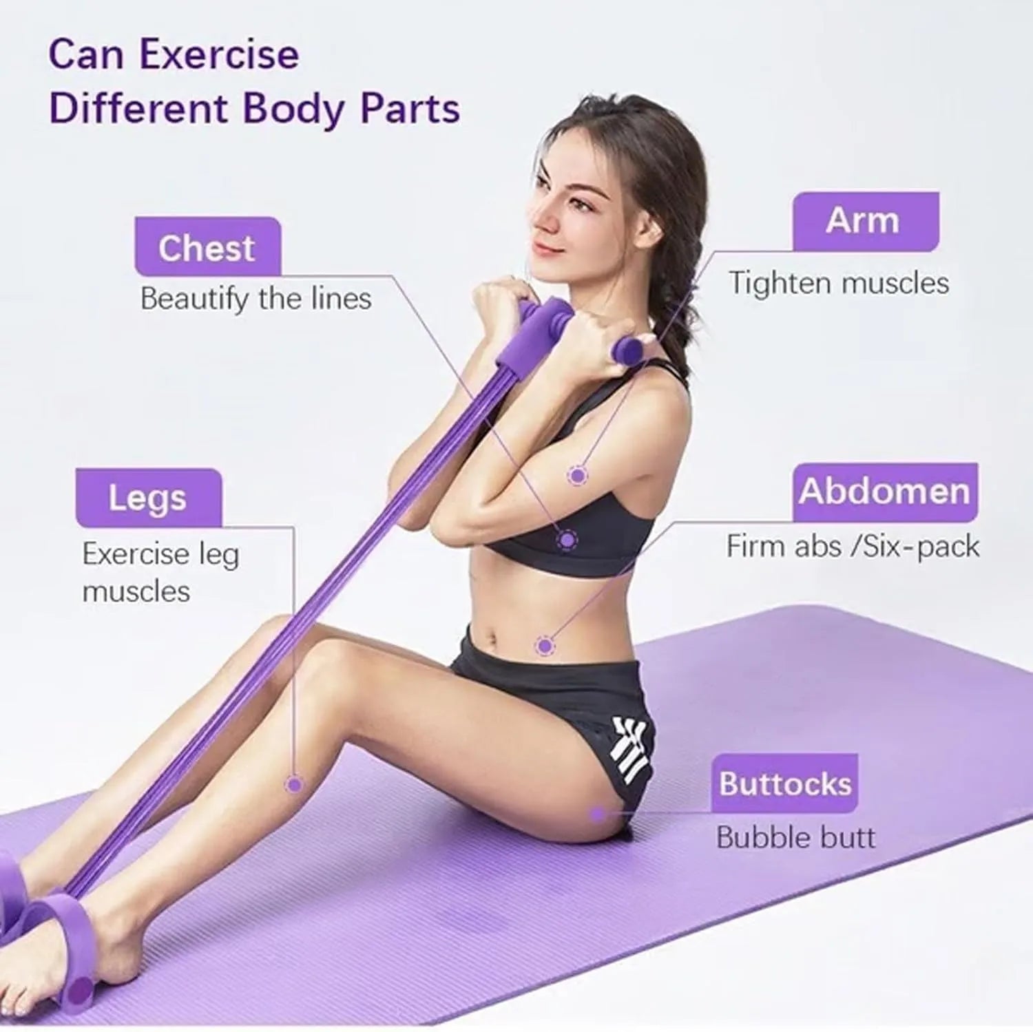 1pcs Multifunctional Yoga Pedal Resistance Band