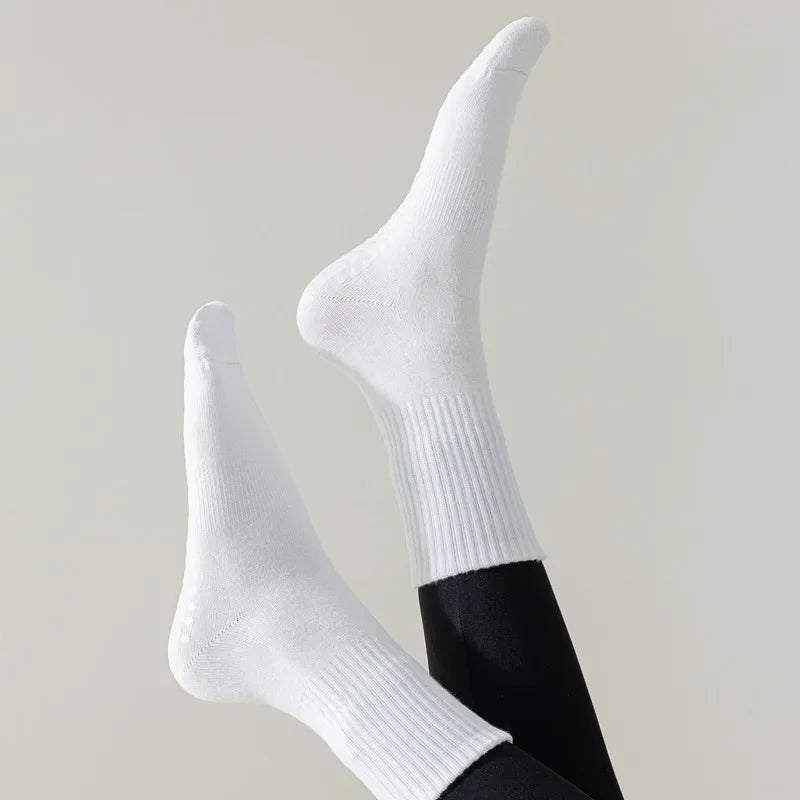 Solid Color Mid Calf Yoga Socks