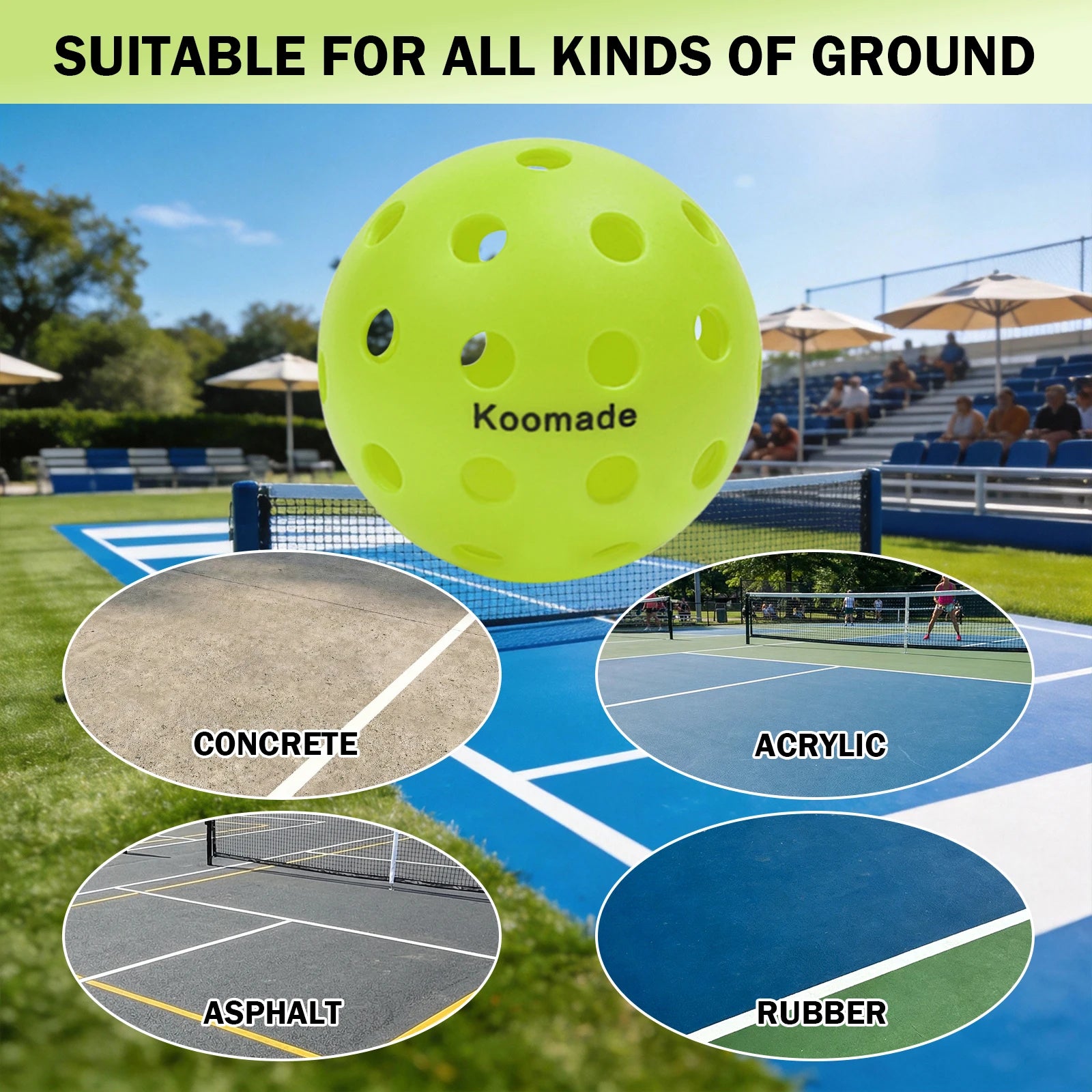40-Hole Outdoor Pickleballs 8/16Pcs