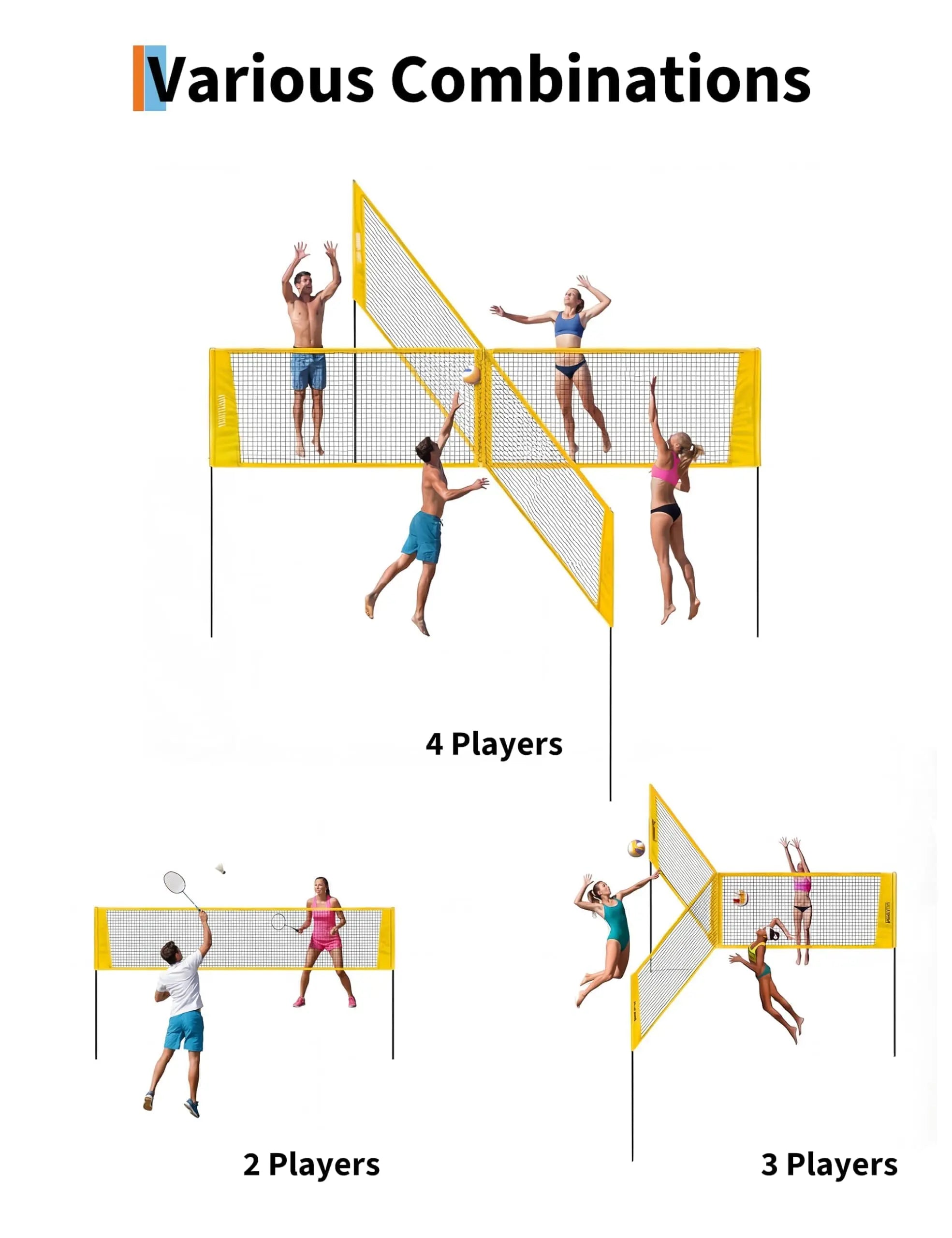 4 Square Volleyball Set