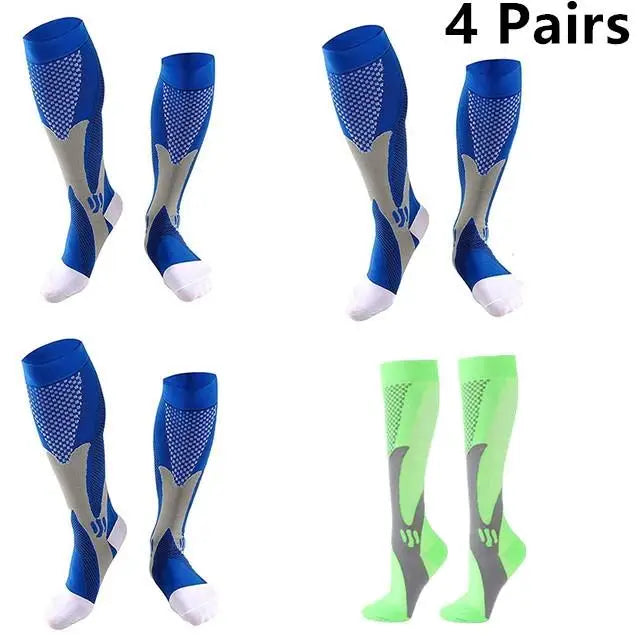 Pairs Men Compression Socks Football Soccer