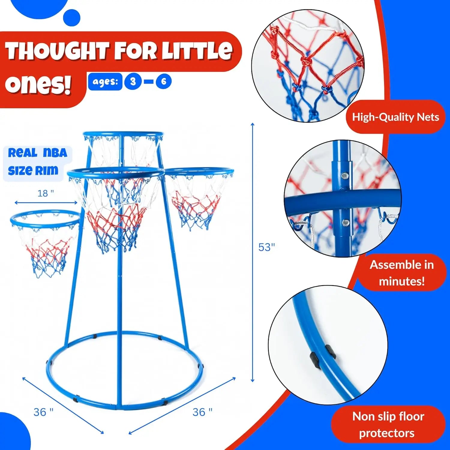4 Hoop Basketball Set for Toddlers