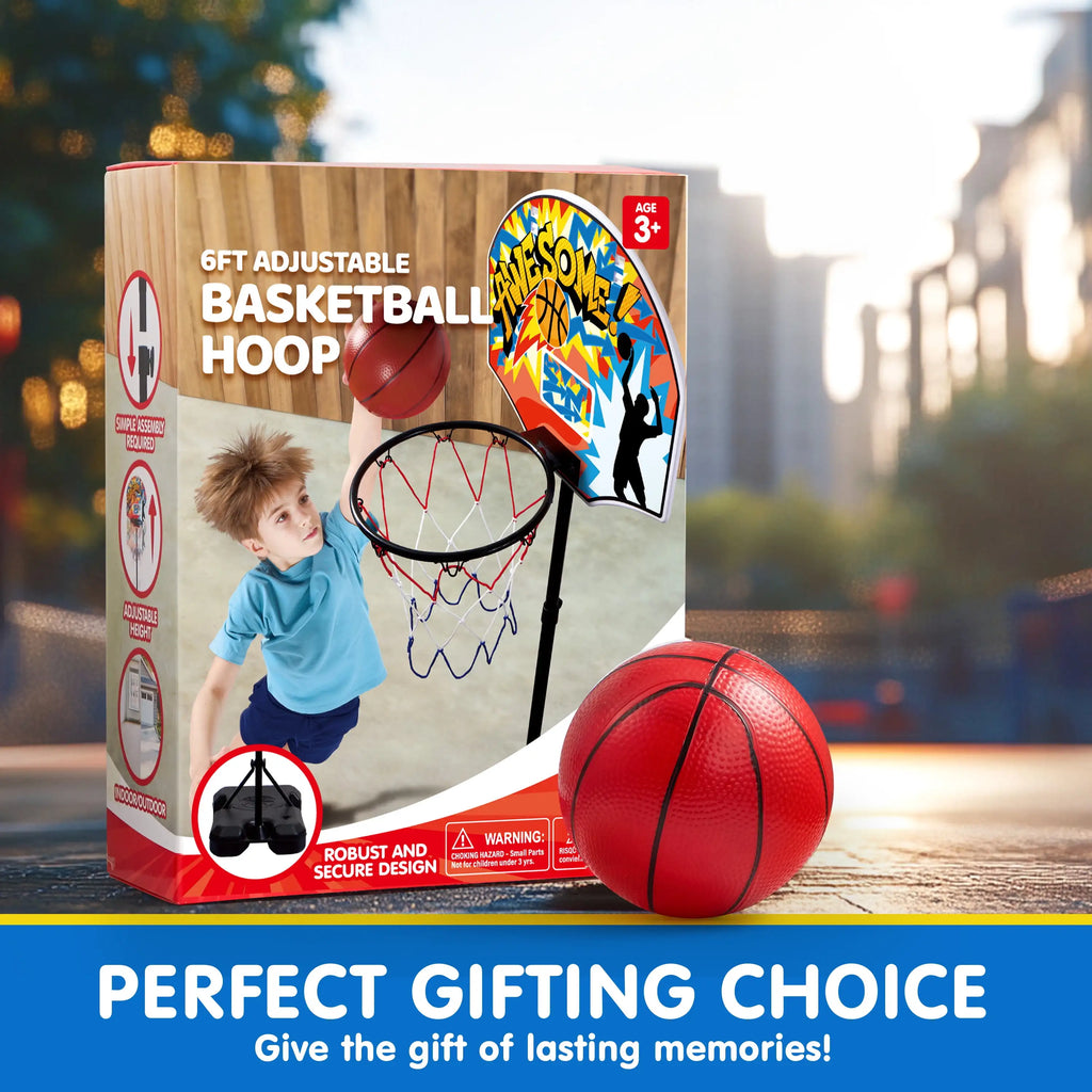 2.8-6.2 ft Adjustable Kids Basketball Hoop