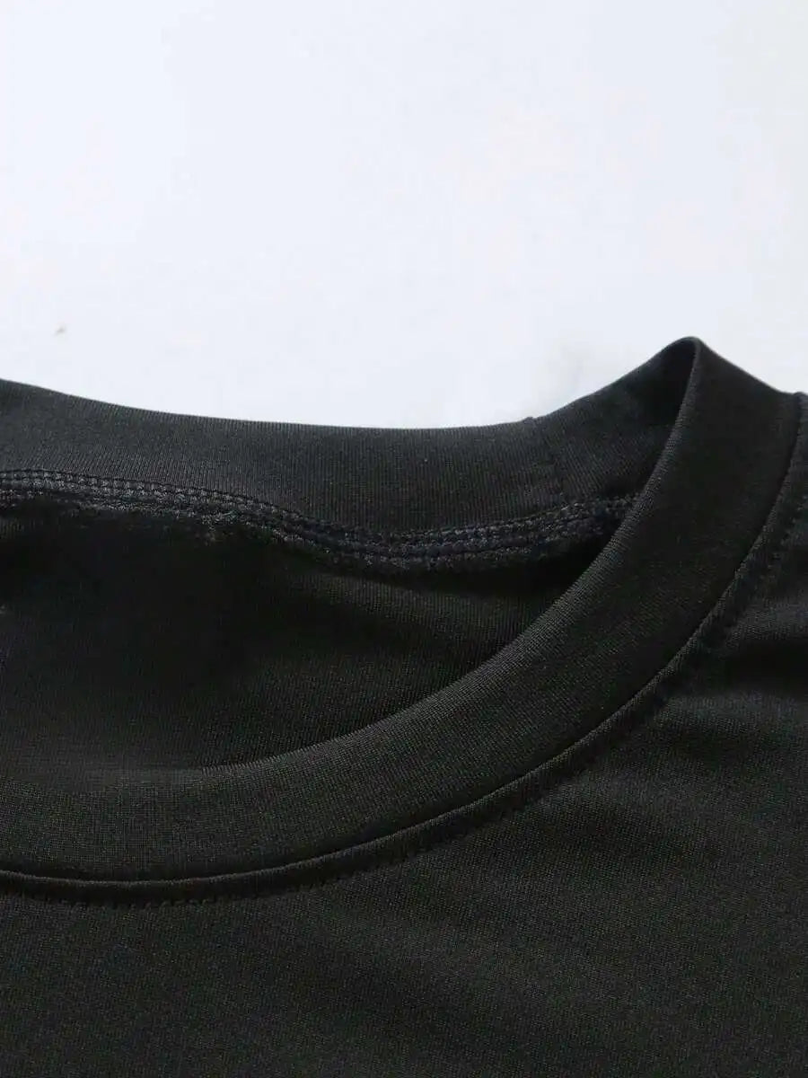 Mens Short Sleeve Compression Sport Shirt Moisture Wicking Running Basketball Soccer Cycling Fitness Black