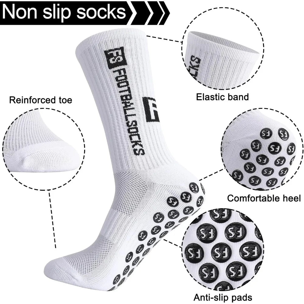 Men Non Slip Grip Athletic Socks