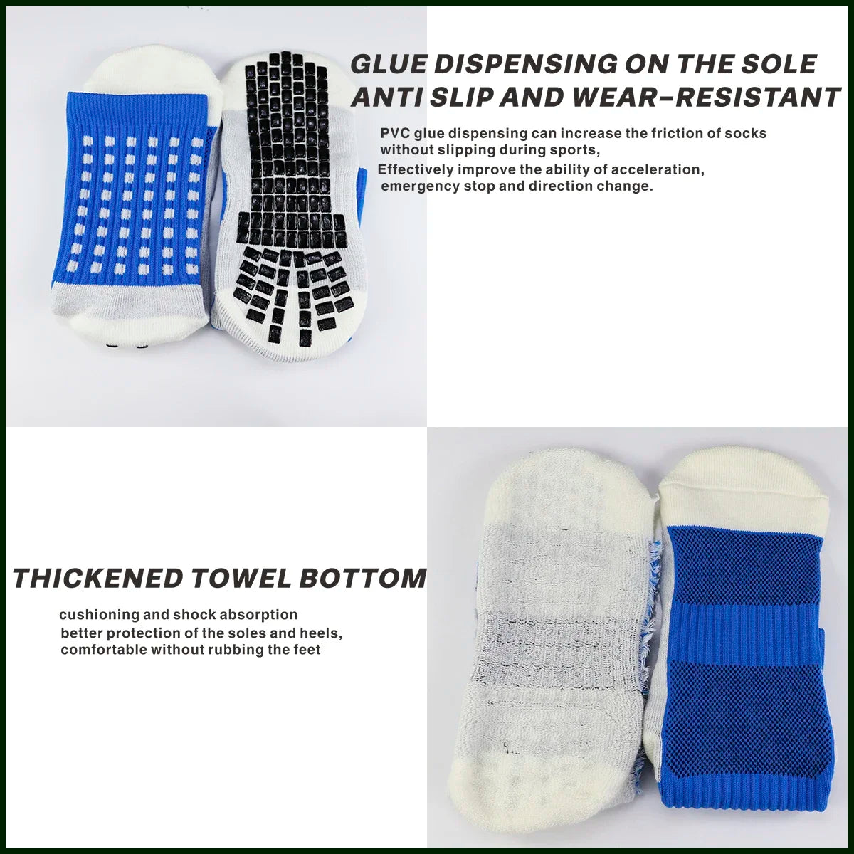 Anti Slip Grip Football Socks Nylon Silicone
