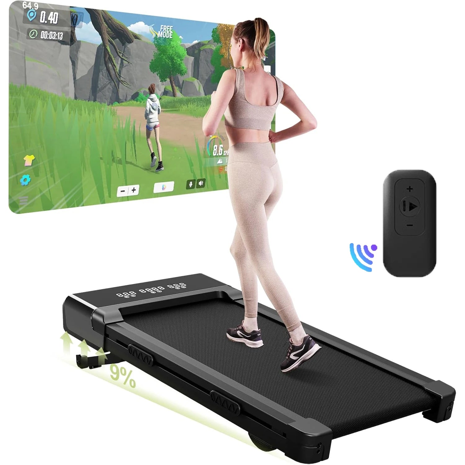 Foldable Treadmill 9% Incline 3.8mph